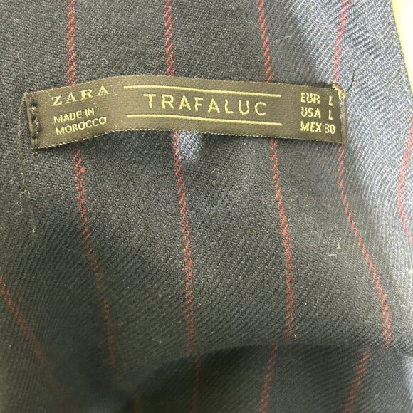 2/30 Zara Navy & Red Pinstripe Pinafore Dress – , Workwear Chic S - 6 - Picture 7 of 9